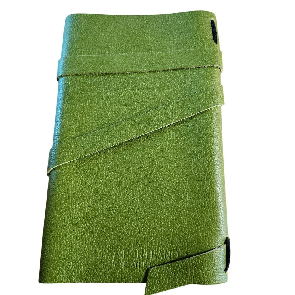 Portland Leather Large Wrap Journal Mantis Green Pebbled Unicorn Refill 9x5.5